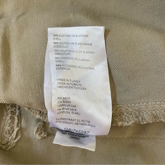 NWOT Free People We The Free Denim Cargo Mini Skort Khaki Morning Oat Size 32 - Picture 8 of 8